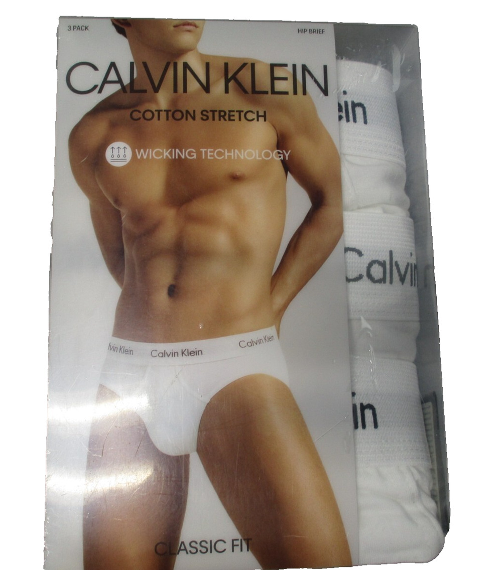 Calvin Klein CK Cotton Stretch Classic Fit 3 Pack Brief Mens Sz XXL White
